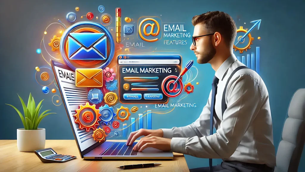 Fotografía horizontal mostrando a un profesional integrando formularios de email marketing en un sitio web desde su laptop.